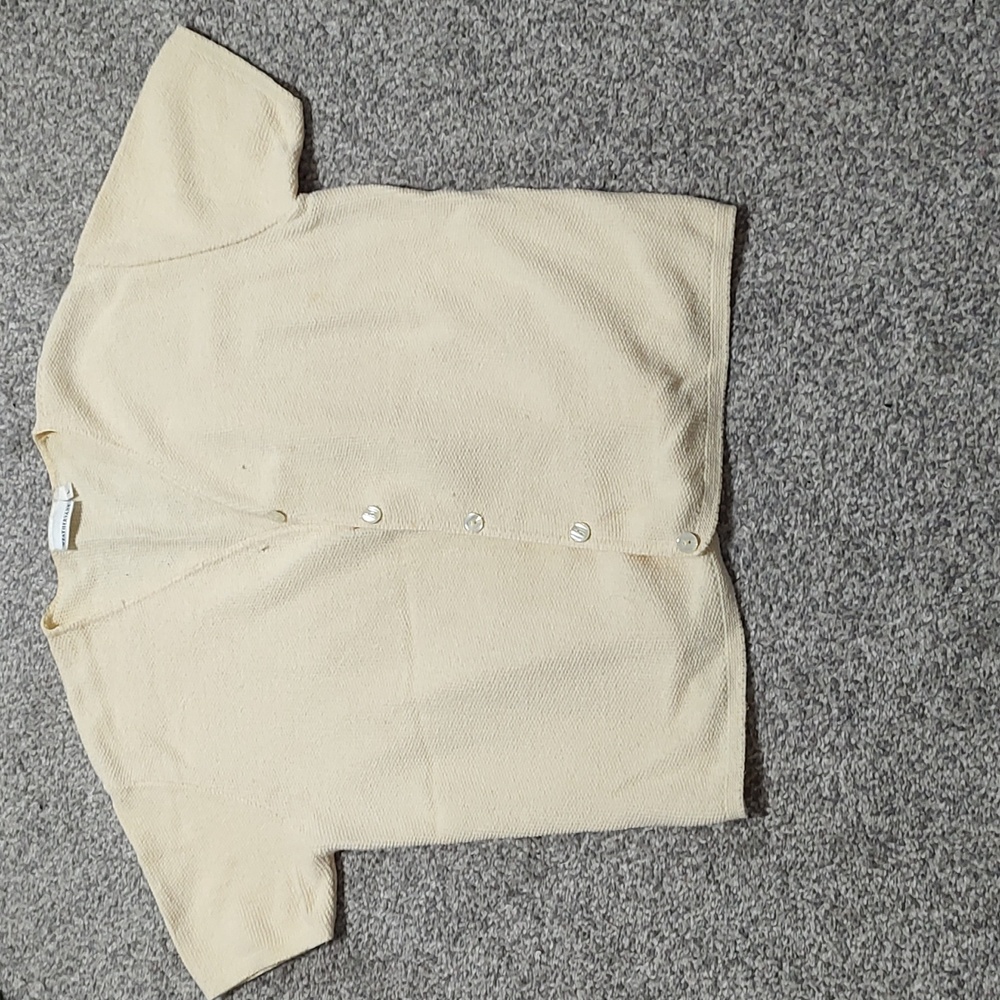 Vintage Cream Short Sleeve Cardigan